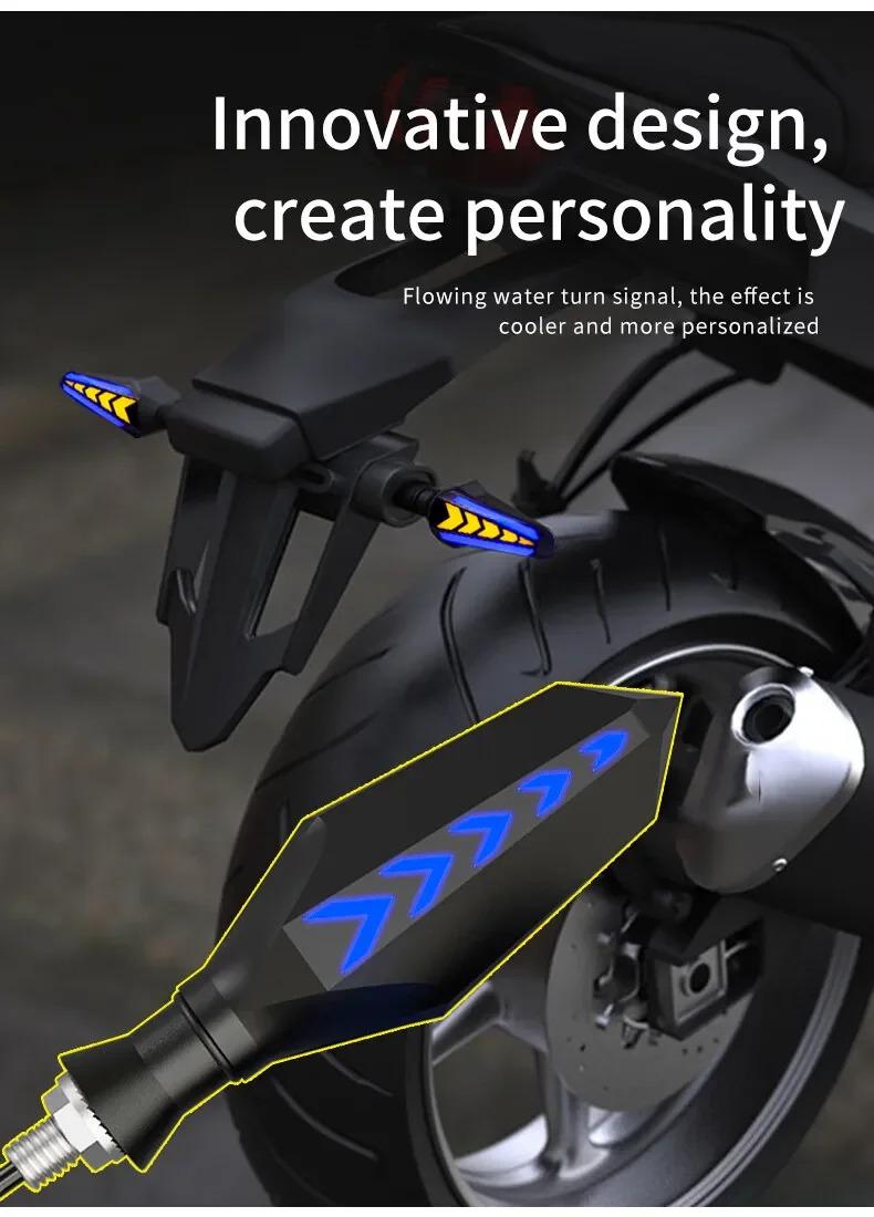 Product Introduction of 2 pieces of LED DRL & turn signal streamer light motor LED indicator light yellow amber tail light for motorcycle FZS CB150 forc 11