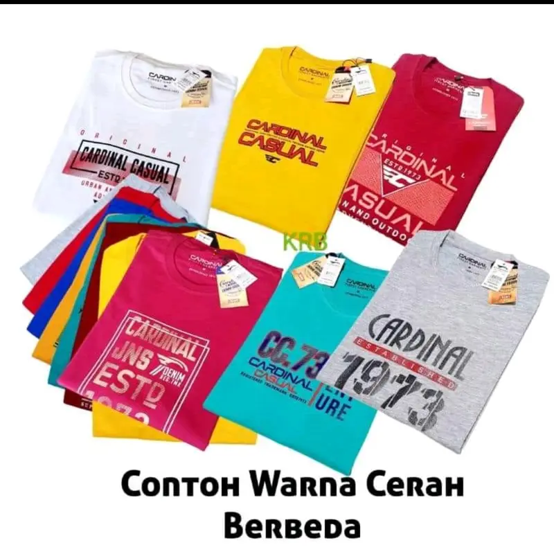 BAJU KAOS CARDINAL 3 PCS 100K Combed Kain Motif Combat Variasi Pria Katun Distro Keren Polos 2