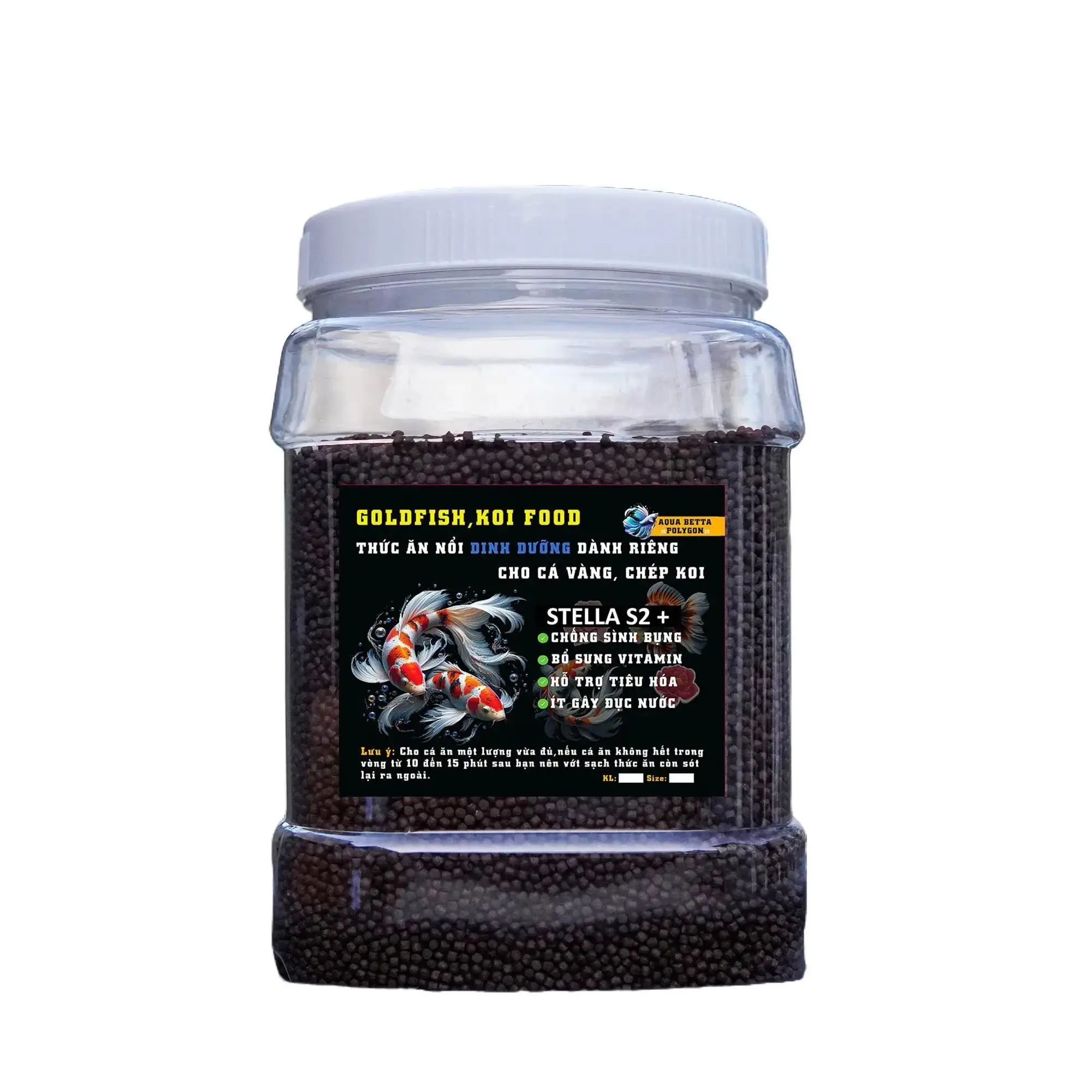 Thức ăn bổ sung dinh dưỡng cho cá chép Koi, Sư Tử, Goldfish, Tai Tượng, Lóc v.v... Stella S2+ - Hủ 500g