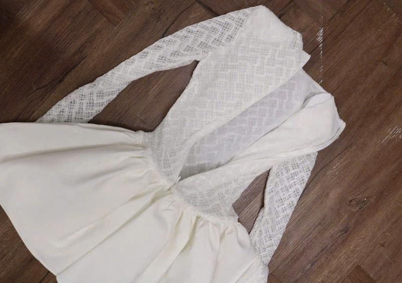 Product Introduction of Đầm tay dài ren mềm tà xòe tiểu thư sang chảnh tôn dáng Meri Dress Biu Clothing BB0371 Nữ Women Sen Kem váy  tiệc 13