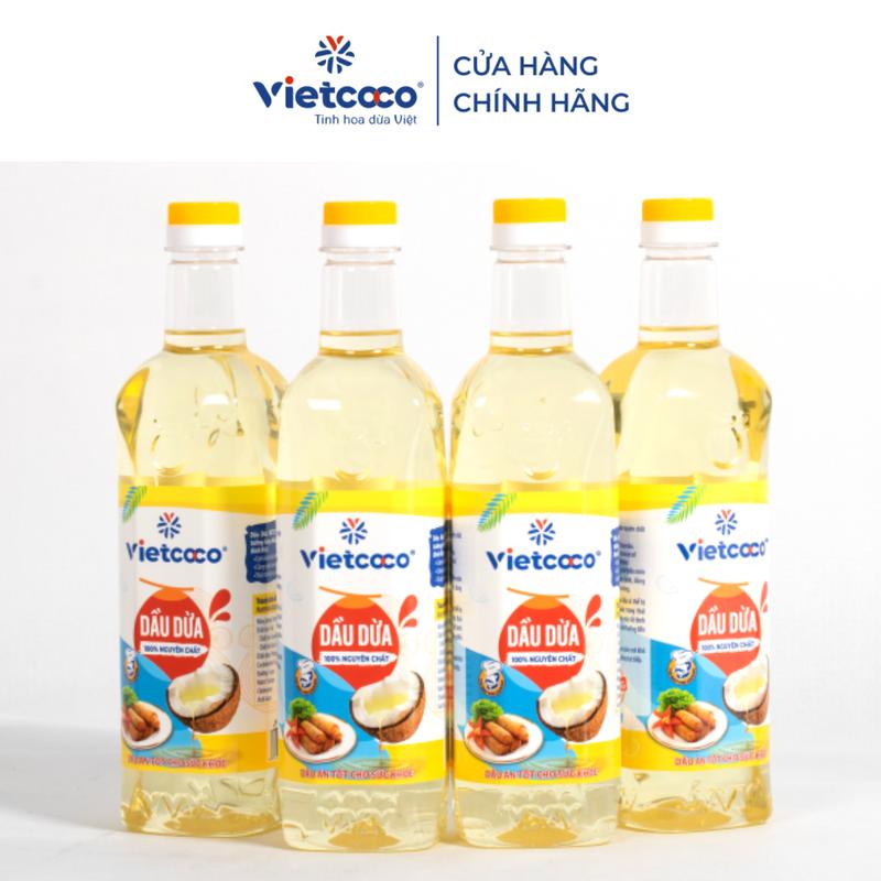 COMBO 4 Dầu dừa Vietcoco cooking oil 1L Dầu Ăn