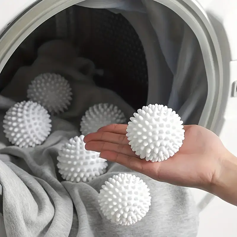 4pcs Reusable Laundry Balls - Lint Dryer Balls, Fabric Softener Balls, Anti-Roll, Reducer, No Electricity Required 4