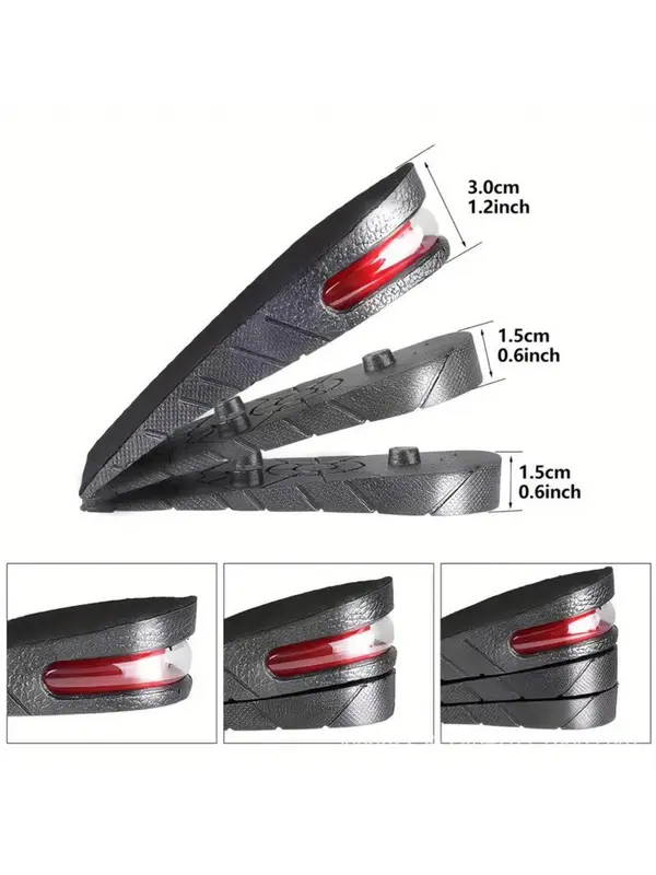 2024 New Summer Invisible Height Designer Increasing Insoles, Air Cushion Half-cushion Shock-absorbing Heightening Insoles, Invisible Heightening Pad, Removable Portable Comfort Height Increasing Insole 1