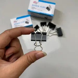 Binder Clip Bijian 25mm & 19mm Stationery Kuat Praktis untuk Worksheet dan Dokumen Ideal untuk Sekolah dan Kantor