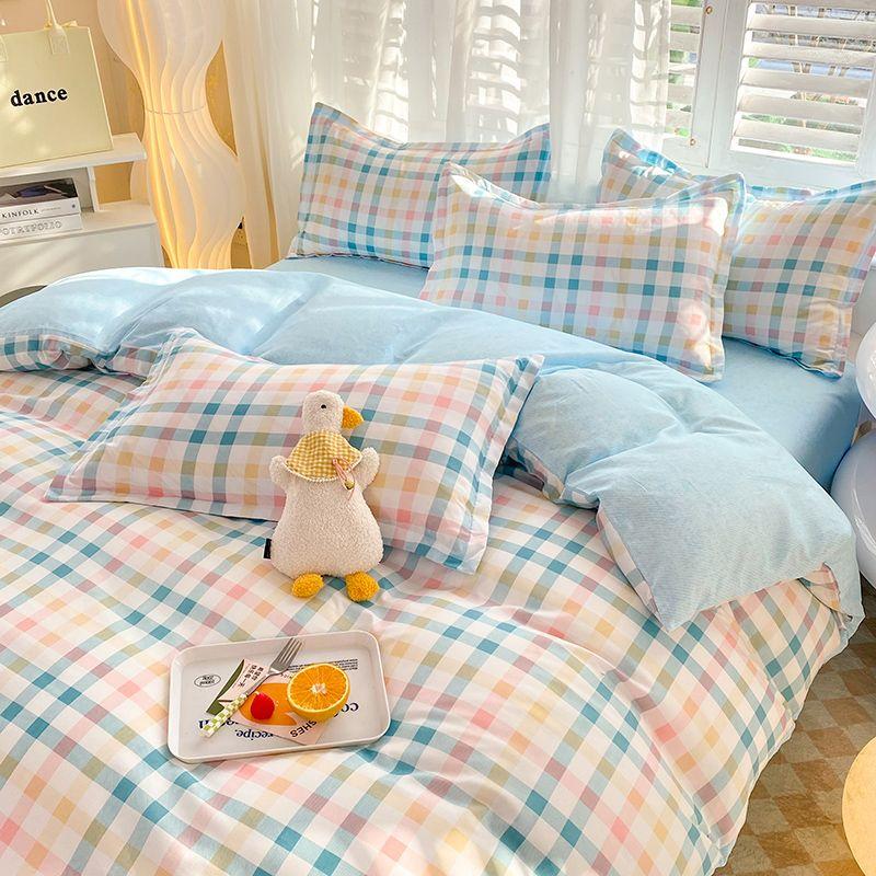 Product Introduction of Peralatan Tempat Tidur Beruang Kartun, Set Tiga Keping, Termasuk Sarung Kuilt, Cadar Asrama Pelajar Tunggal Empat Keping, Sarung Bantal, Set Dua Keping 11