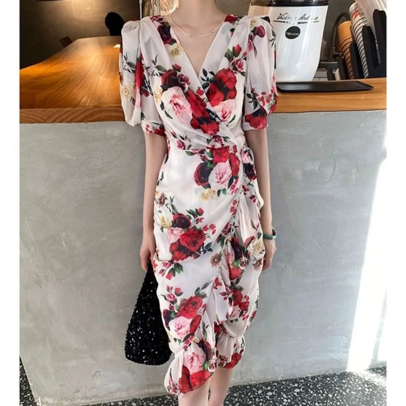 Dress Wanita Lengan Pendek ALANNA Asymmetric Import