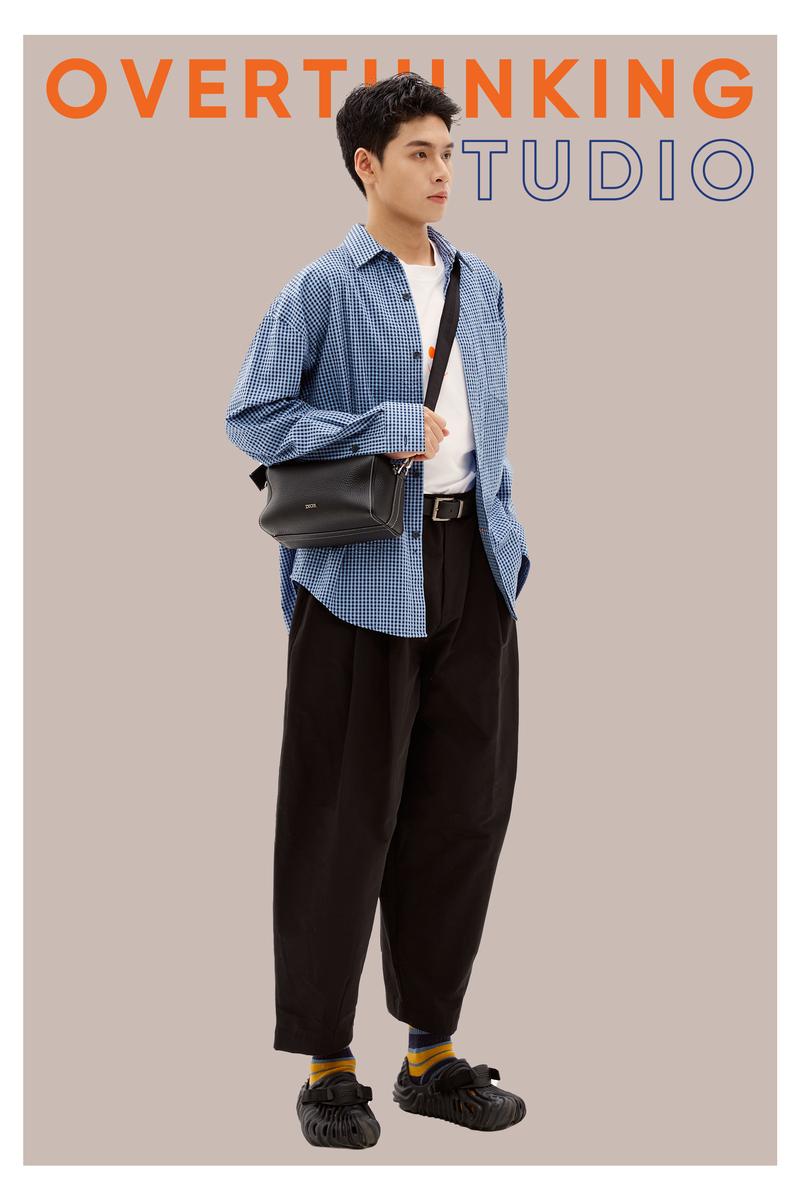 Product Introduction of Áo sơ mi tay dài Overthinking Studio Urban Oversize Caro Hồng - Trắng - Caro Linen - Caro Sần- M/L - Nam, Menswear Shirt 8