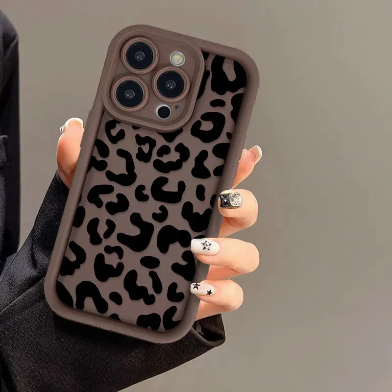 Leopard Print Matte Phone Case Kompatibel Untuk iPhone 11 15