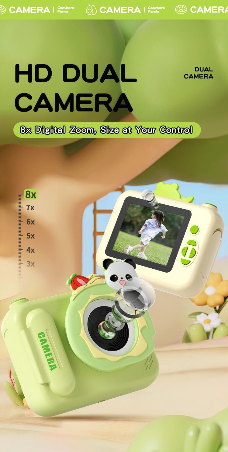 Product Introduction of Factory Direct Sales Customized Modified Children Panda Camera Toy Boy Cartoon Digital Polaroid Cross-Border Toy 1