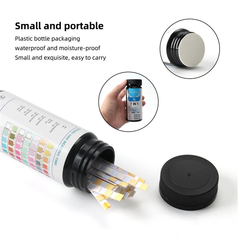 7-in-1 Test Strips Spa and Pool Test Strips Tester Testing Kit for Total Hardness/Total Chlorine/Free Chlorine/Bromine/pH/Total Alkalinity/Nitrite 50ct 7
