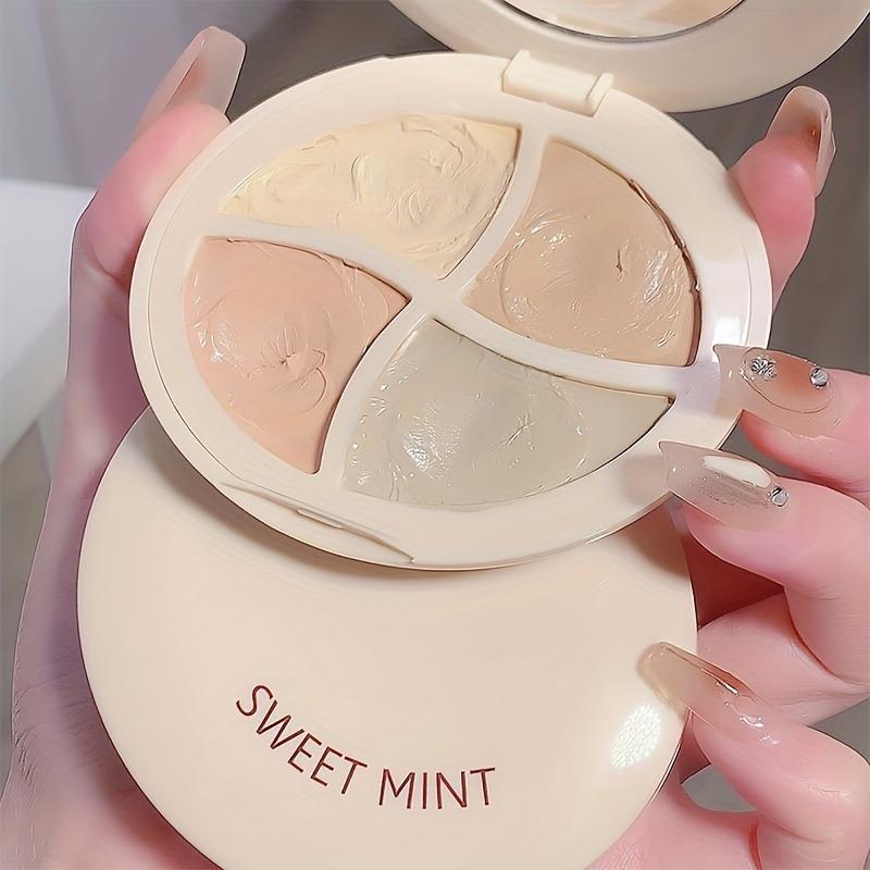 Product Introduction of Multi-purpose Long Lasting 4 Color Concealer, Versatile Hydrating Concealer Palette for Contouring, Acne Marks Dark Spots Covering 7