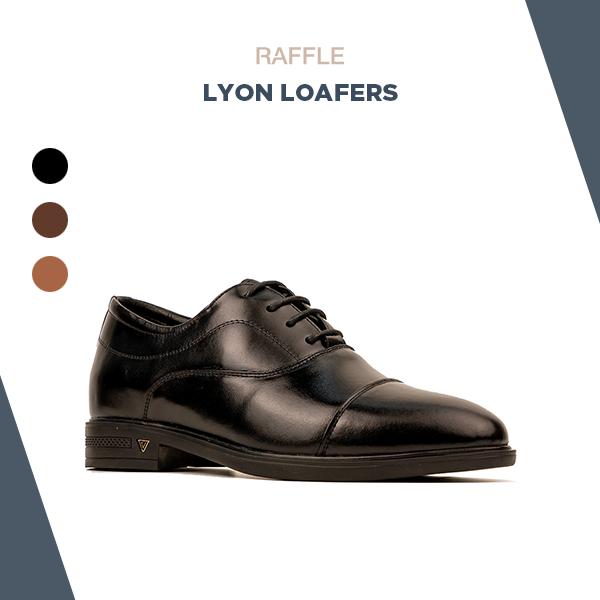 Giày Da Nam Raffini Lyon Loafer Màu Đen Thiết Kế Thủ Công Kiểu Dáng Công Sở, Sang Trọng Đế Cao 5cm