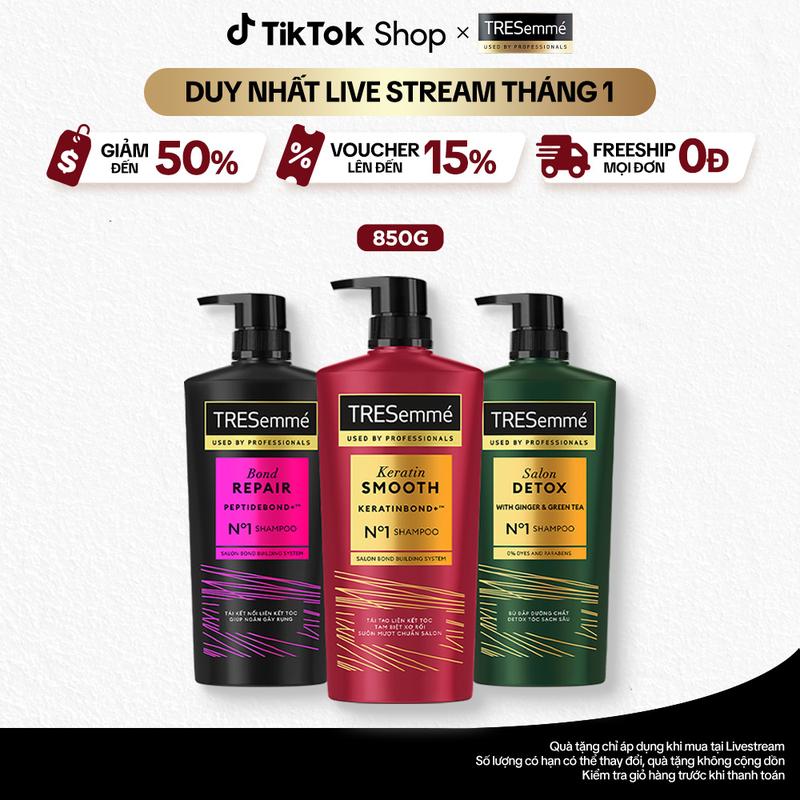 1 Dầu Gội TRESemmé Hỗ Trợ Đẹp Chuẩn Salon Cho Tóc Vào Nếp Dưỡng Tóc Chắc Khỏe Giảm Gãy Rụng 850g