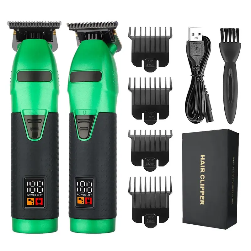 Rechargeable Hair Clipper Set, 1 Set Hair Clipper & Accessories, Professional Hair Trimmer Set, Salon, Barbershop, Hair Clipper Trimmer Neon Clipper 7