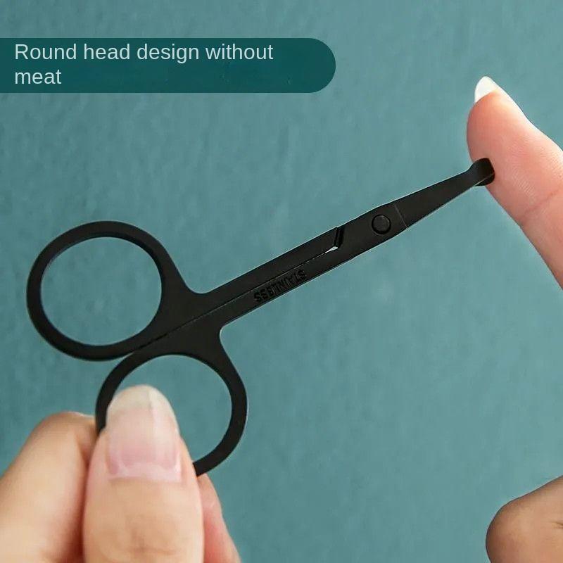 Stainless Steel Scissors, German, Round Head, Suitable for Safe Nose Hair Trimming, Men's Nose Hair Trimmer, Women's Eyebrow Trimming Scissors statue 3