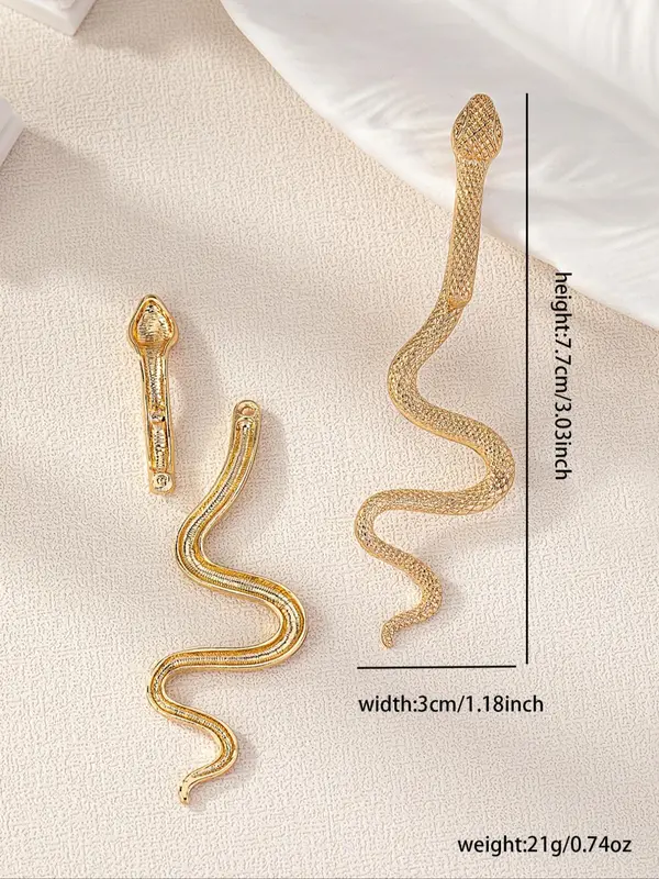 Snake Design Ear Jacket, Fashionable Earrings for Women, Elegant Jewelry for Party, Daily Clothing Decor, Trendy All-match & Exquisite Jewelry for Birthday Gift 1
