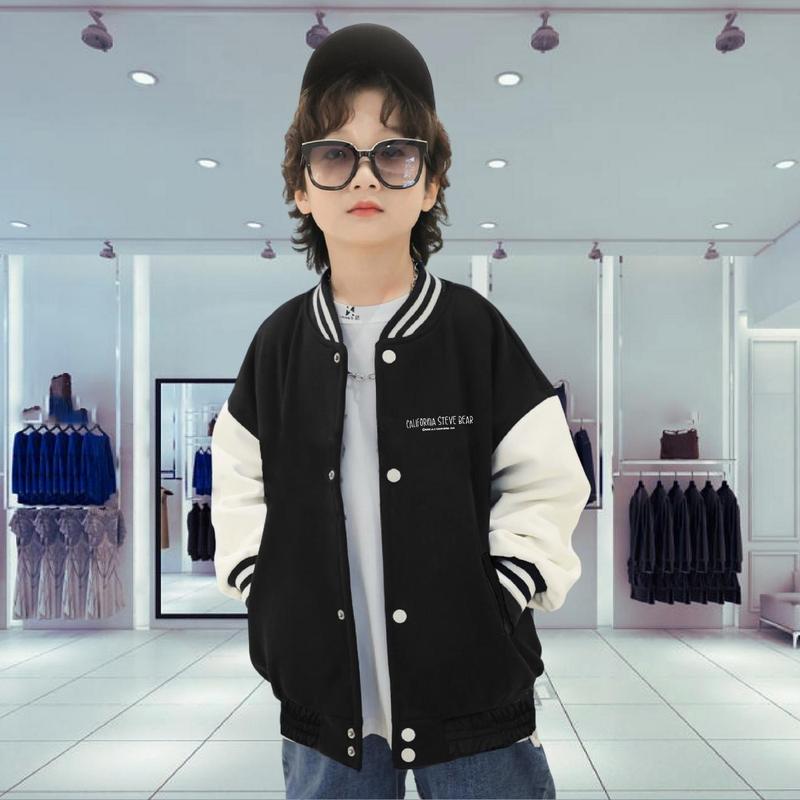 Áo khoác bomber bé trai bé gái 0377 size đại dù 2 lớp unisex cá tính form 14 43kg HADY KIDS