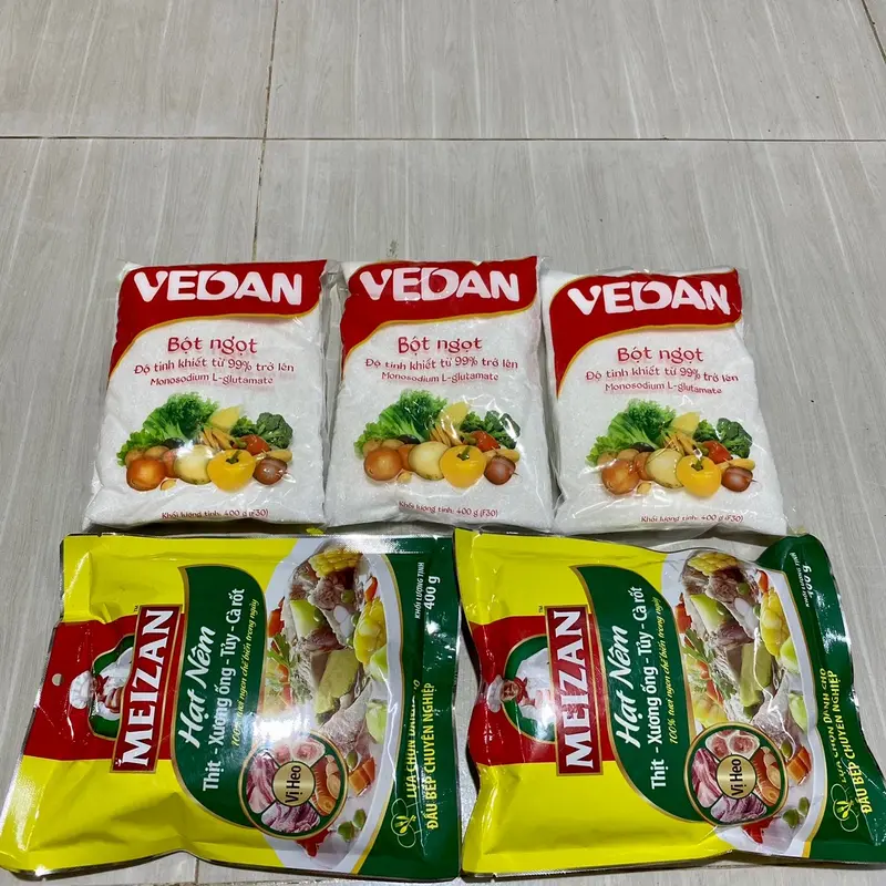 [ MỊN NHUYỄN ]COMBO 3 GÓI BỘT NGỌT VEDAN 400g MỊN NHUYỄN F30 + 2 GÓI HẠT NÊM MEIZAN 400g Gia Vị Hạt Nêm Bột Ngọt Tự Nhiên Nấu Ăn 6