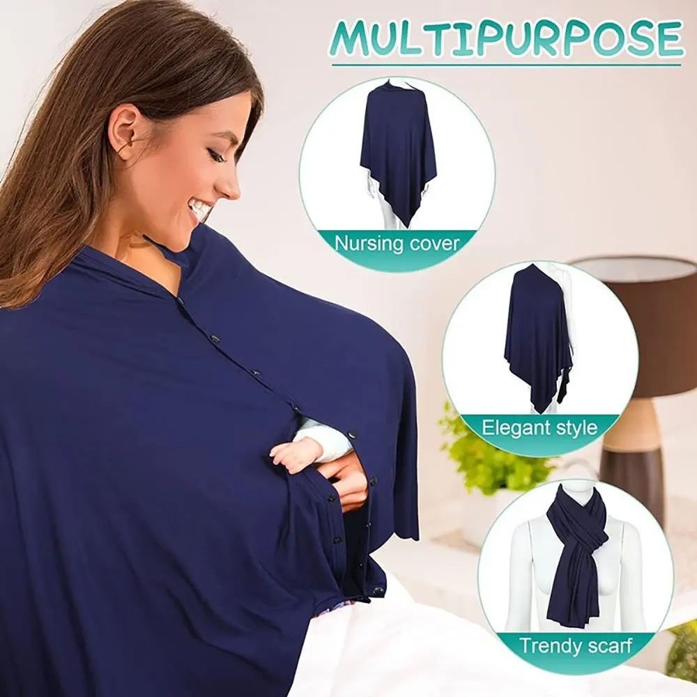 Accessories Multi-functional Privacy Breastfeeding Shawl Solid Color Privacy Protection Nursing Cover Muslin Fabric Baby Nursing Poncho