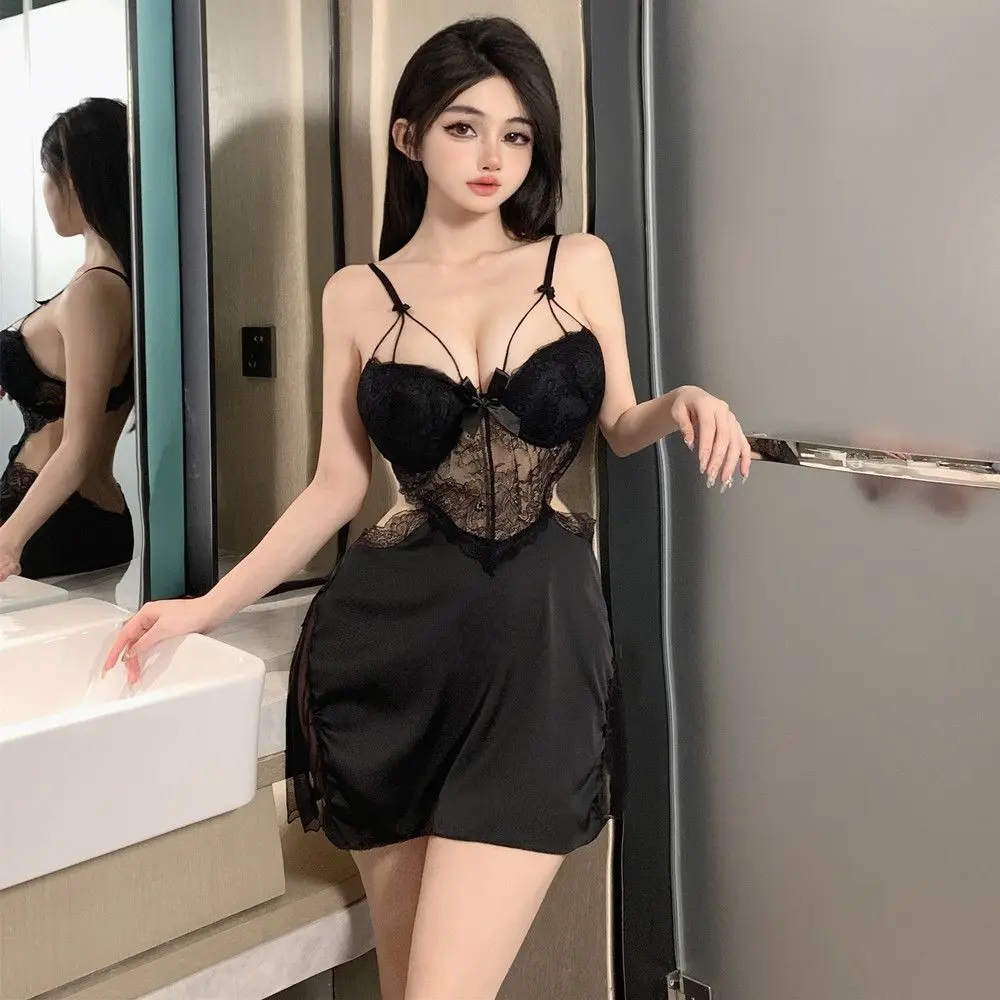 BIGSIZE SEXY Đồ Ngủ Nữ Cỡ Lớn Và Gợi Cảm Có Đệm Ngực Dây Treo Gợi Cảm Ren Đồ Ngủ Xuyên Thấu BIG