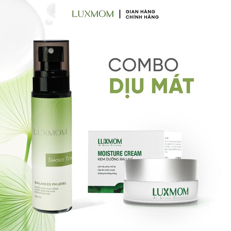 Bộ Dưỡng Da Ẩm Mịn Luxmom Gồm Toner + Kem Rau Má + Sữa Rửa Mặt