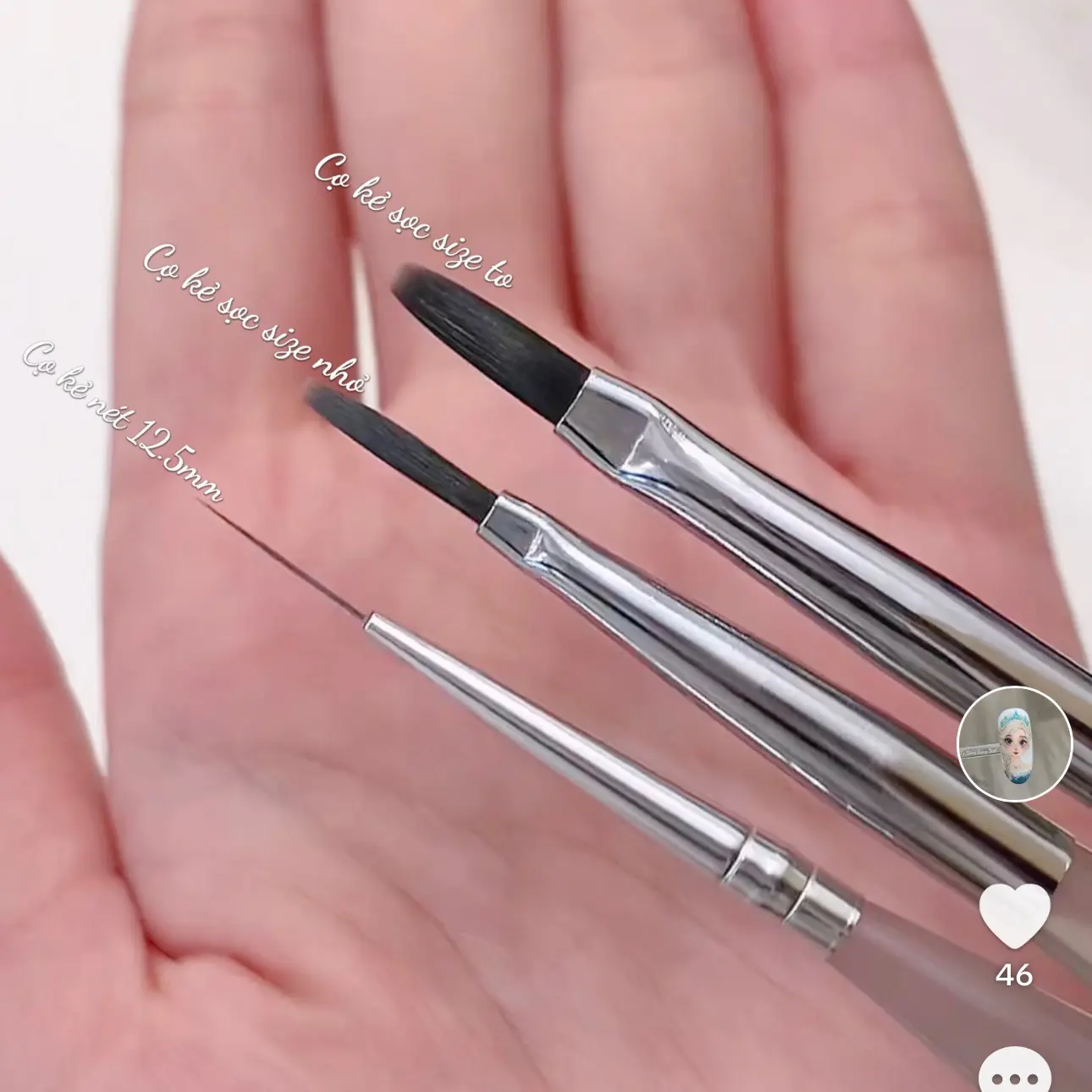 Set 3 cây cọ Jubamo kẻ sọc kẻ nét kẻ caro