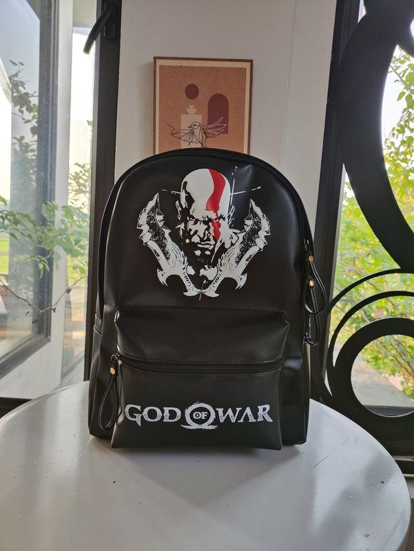 Balo đi học in Kratos quai to cho nam nữ Size 42 vừa sách vở A4 laptop Bag Da 0