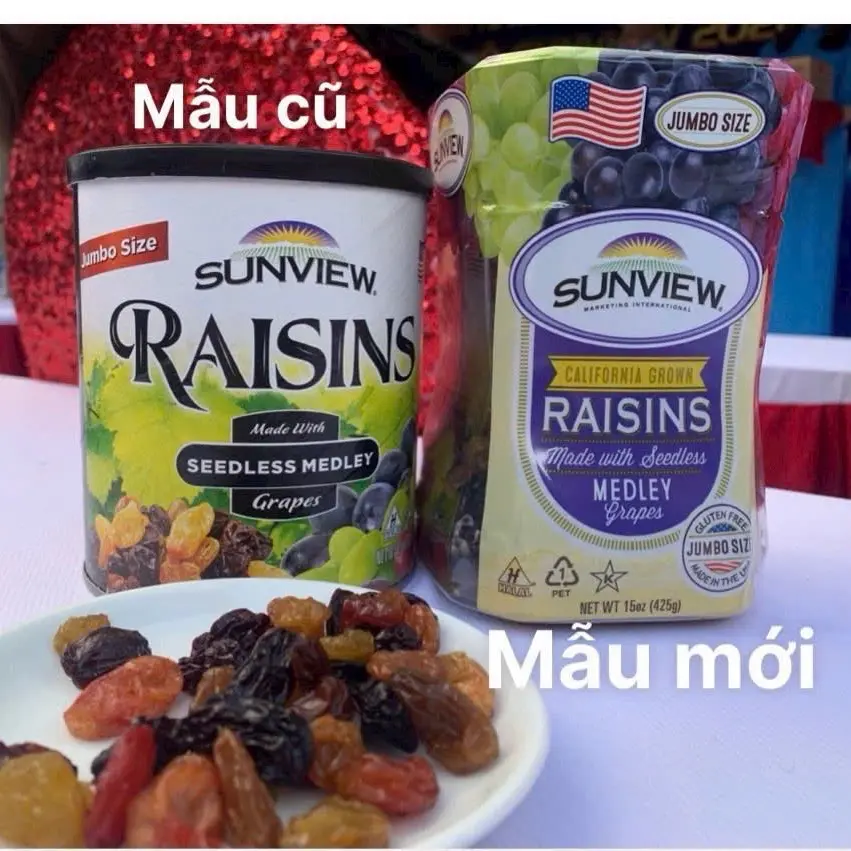Nho khô RAISINS MỸ mẫu mới 425g