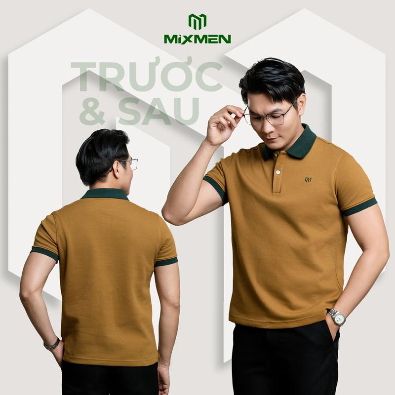 Áo polo nam Mixmen Y&G M-607 vải cá sấu cotton interlock áo trơn chuẩn form phối hiện đại cao cấp Big Size