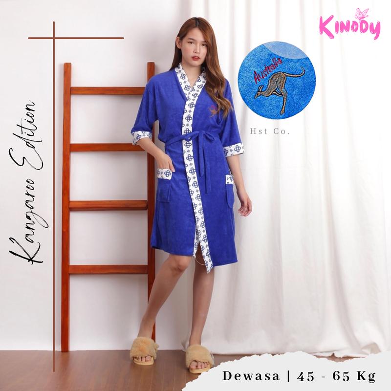 Kimono Handuk Dewasa / BB maks 65 kg / Motif Kangguru/ Jubah Mandi Dewasa / Handuk Baju / Kinodyshop Wanita 1