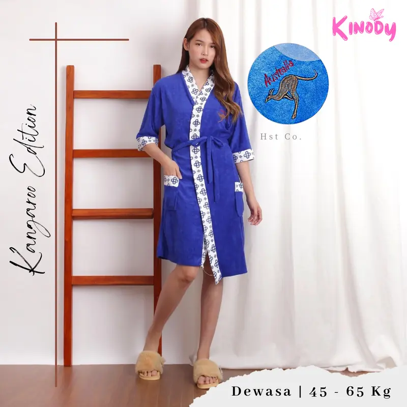 Kimono Handuk Dewasa / BB maks 65 kg / Motif Kangguru/ Jubah Mandi Dewasa / Handuk Baju / Kinodyshop Wanita 0