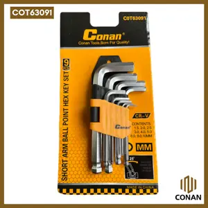 CONAN [COD] KUNCI L SET 9PCS BALL POINT / HEX KEY CRV COT63091 COT63092 COT63093