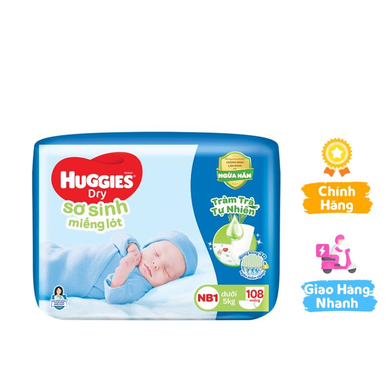 Miếng lót Huggies Newborn 1 dưới 5kg 108 miếng