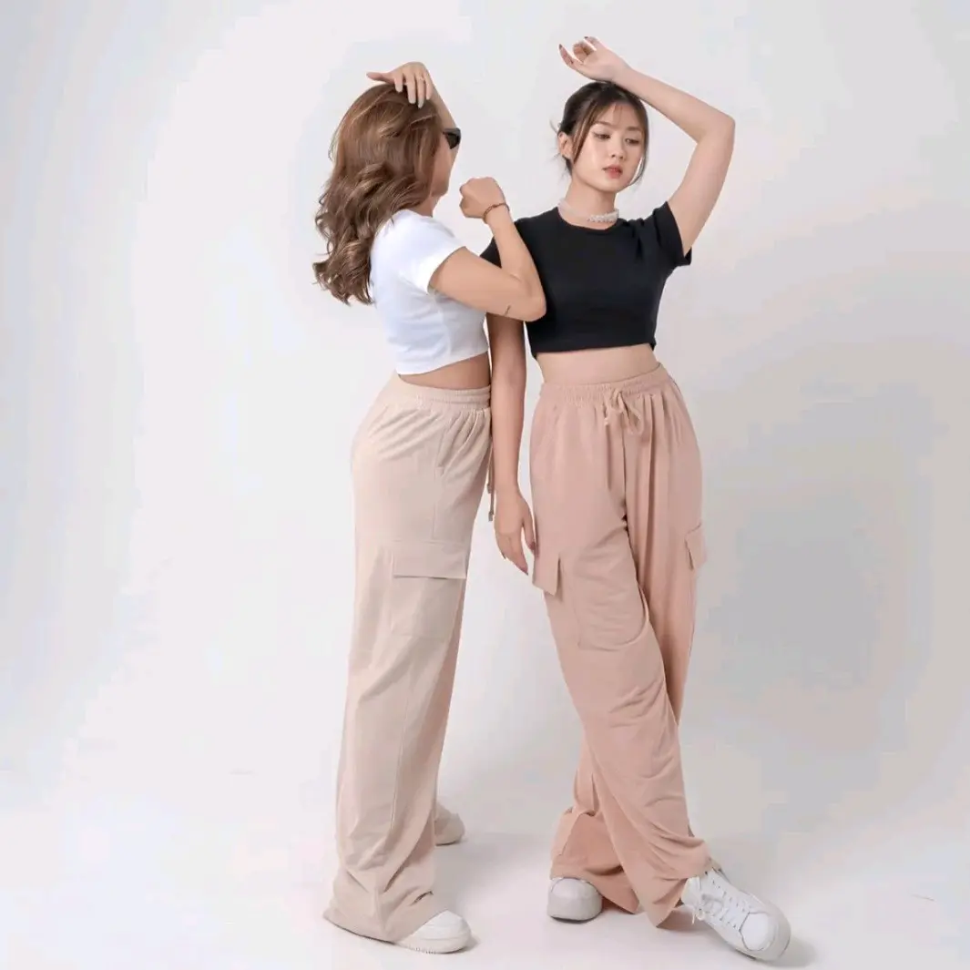 Cargo Pants Crinkle Airflow Highwaist Premium Celana Kulot Wanita Terbaru Panjang Loose Bawahan Casual Nyaman