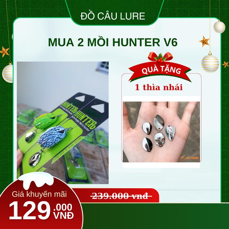[MUA 2 TẶNG 1 THÌA NHÁI ]Mồi HUNTER V6 Câu Lure Cá Lóc Siêu Nhạy SIZE 7g moi gia 0