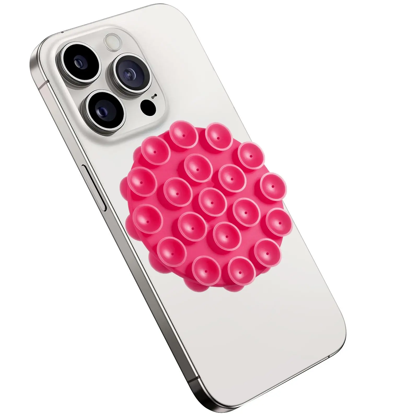 Double Sided Suction Phone Mount, Round Silicone Suction Cup Phone Holder, Multifunctional Suction Phone Case Self-Adhesive Phone Sticky Grip for Mobile Devices