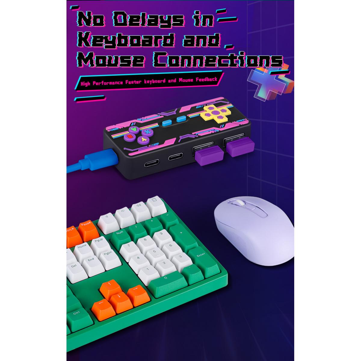 Cyberpunk-style trendy cartoon game USB hub (1 pc), handle-shaped ...