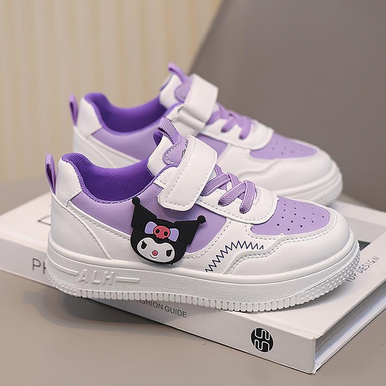  Giày thể thao hình KUROMI bé gái da mềm đế êm Giày Kuromi bé gái Mẫu Mới Giày học sinh đi học kiểu dáng thời trang đế chống trơn trượt TH163 