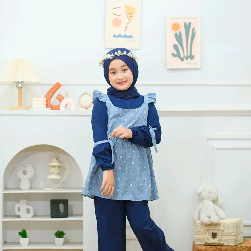 ONESET ANAK PEREMPUAN/ONESET ANAK MUSLIM/OOTDANAK PEREMPUAN/HIJAB ANAK PEREMPUAN/BAJU BAYI LUCU/HIJAB ANAK CANTIK 8