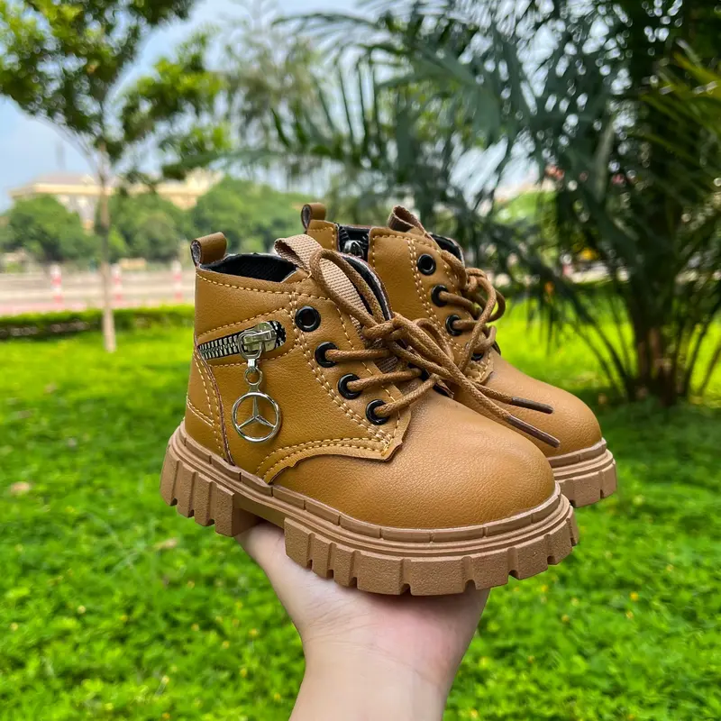 Giày Bốt Cổ Cao Cho Bé Gái Bé Trai Chất Da Mềm Cao Cấp Thời Trang , Giày Cao Cổ Cho Trẻ Em (518) Cao Su Sandal 6