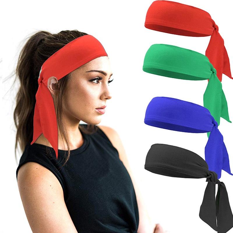 Sports Stretch Headband Tennis Bandana Men Women Sweatband Athletic Hair Band Tennis Basketball Running Workout Sweat Wicking Head Wrap 0