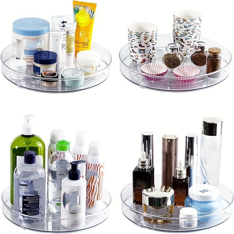 9.25" Clear Non-skid Lazy Susan Organizer, Turntable Rack for Kitchen Cabinet, Summer Pantry Storage Organization, Fridge, Bathroom Closet, Makeup Organizer, Kitchen Organization 1