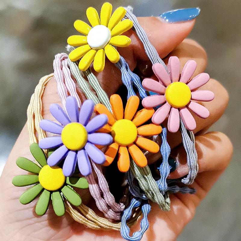 Product Introduction of Korean style cute floral elastic rubber hair band 7