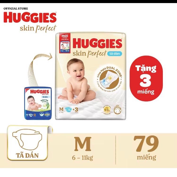 [MẪU MỚI] Tã dán Huggies Skin Perfect size M 76+3 miếng Women