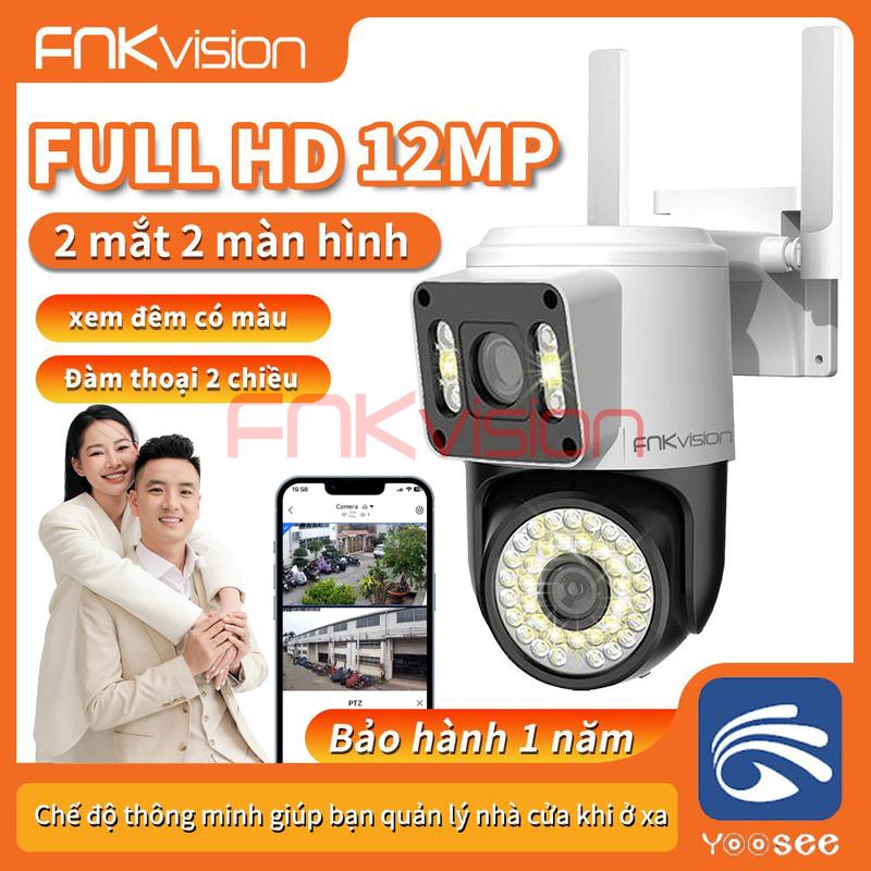 [quyenleodaily] BẢO HÀNH 1 NĂM Camera Fnkvision Wifi 2.4GHz 2 Mắt giám sát Ngoài Trời 360 Không Dây  Ip66 Thông Minh chống nước an toàn AI Yoosee 12mpx Siêu Nét