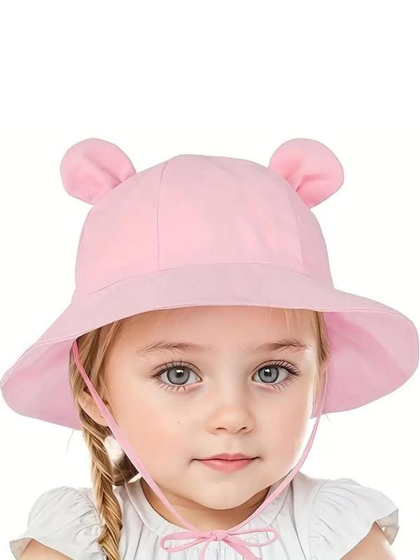 Cute Solid Color Hat, Summer Beach Sun Hat, Outdoor Toddler Play Hat for Girls, Fashion Accessories for Kids 0