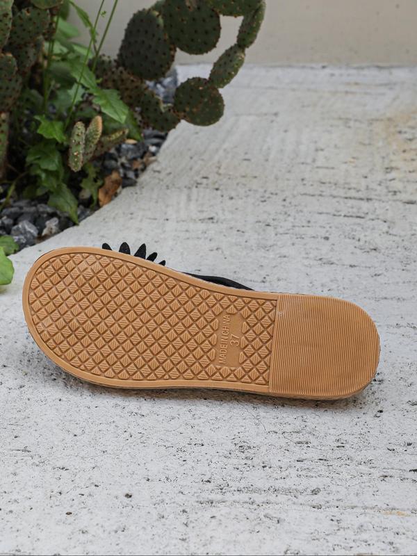 Women's Flower Decorated Flip Flops Slippers, Casual Comfortable Flat Sandals for Beach, Fashionable Barefoot Shoes for Indoor & Outdoor Wear 1