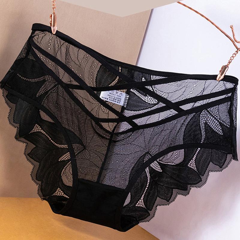 Product Introduction of Black Lace Panty For Women Semi-transparent Lace Mesh Underwear Hot Ladies Underpants 22