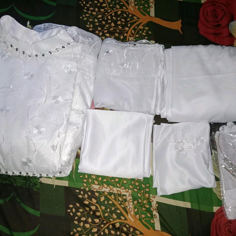 Gaun Akad Syari Putih Termurah dan Terlaris Lengkap dengan aksesorisnya Pernikahan Anggun Walimah Syar'i Akad Murah Halal Wanita 2