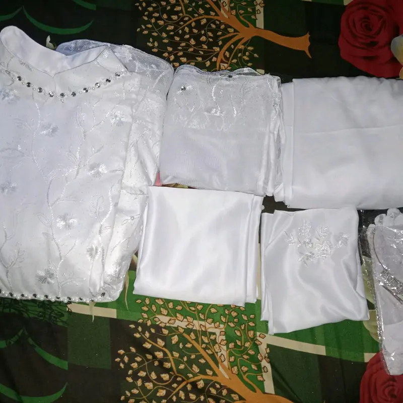 Gaun Akad Syari Putih Termurah dan Terlaris Lengkap dengan aksesorisnya Pernikahan Anggun Walimah Syar'i Akad Murah Halal Wanita 2